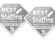 ClearlyRated's Best of Staffing 2025 Diamond Award logos for client and talent excellence